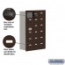Salsbury Cell Phone Storage Locker - with Front Access Panel - 6 Door High Unit (8 Inch Deep Compartments) - 18 A Doors (17 usable) - Bronze - Recessed Mounted - Resettable Combination Locks  19168-18ZRC